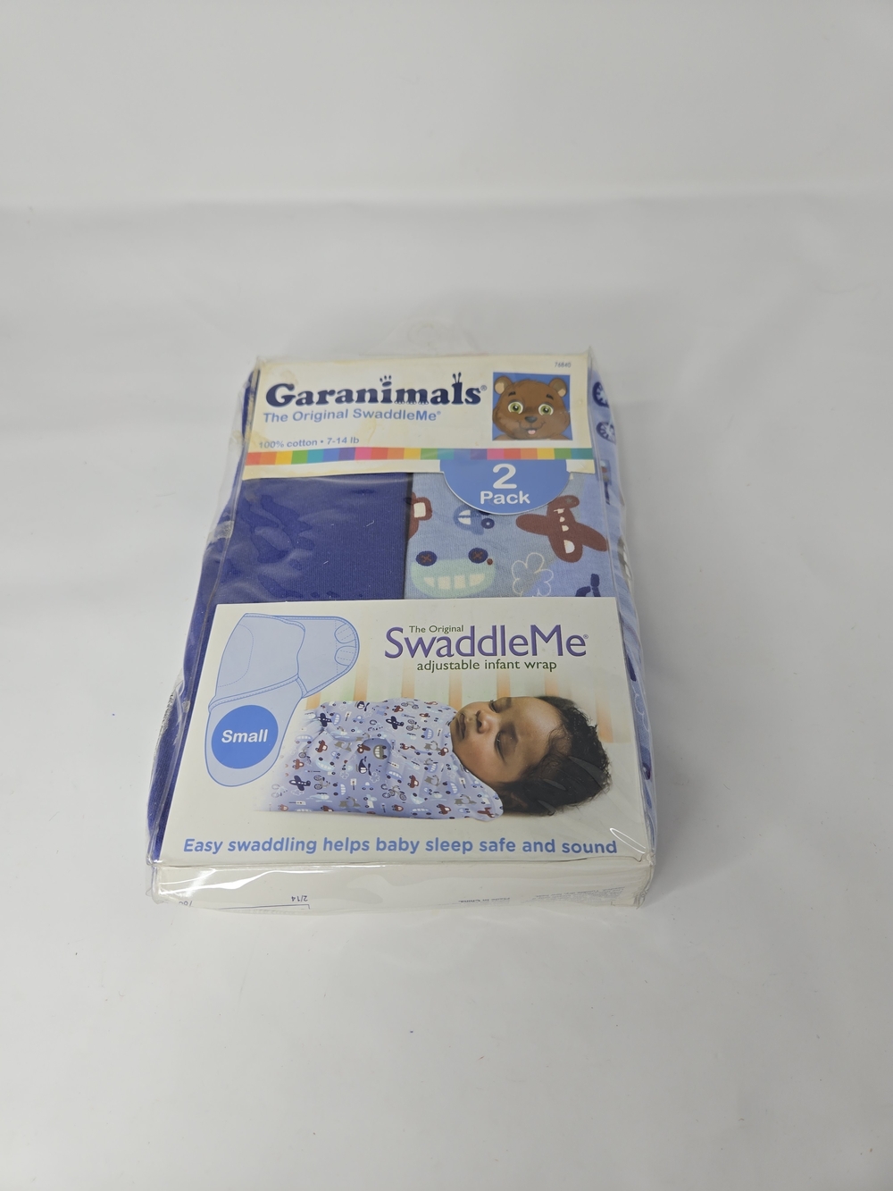 Garanimals SwaddleMe 2-Pack Infant Wraps - Blue Prints Size Small